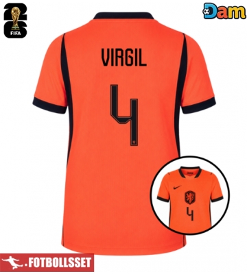 Nederländerna Virgil van Dijk #4 Hemmatröja Dam VM 2026 Kortärmad